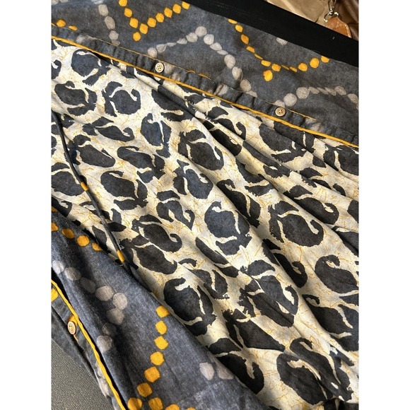 Zoie Dress Womens Actual XS Gray Orange Midi Bohemian Tassels Cotton Sheath - AC - Picture 6 of 9